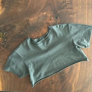 Joah Brown Cobian Super Cropped Gray Short Sleeve Tee. One Size. Never worn.